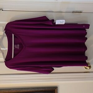 XERSION BRAND WOMEN'S PLUS SIZE PURPLE V-NECK TOP SIZE 5X